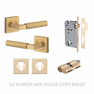 IVER 0464KENTR60KK BERLIN SQUARE ROSE KEY-KEY ENTRANCE LOCK KITSET BRUSHED BRASS