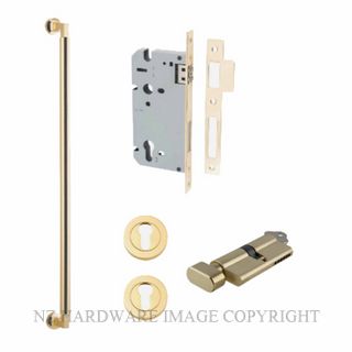 IVER 0480KENTR60KT BERLIN PULL HANDLE LOCK KIT KEY & TURN POLISHED BRASS
