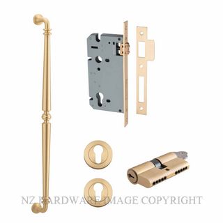 IVER 17102KENTR60KK SARLAT PULL HANDLE KEY-KEY ENTRANCE LOCK KITSET BRUSHED GOLD PVD