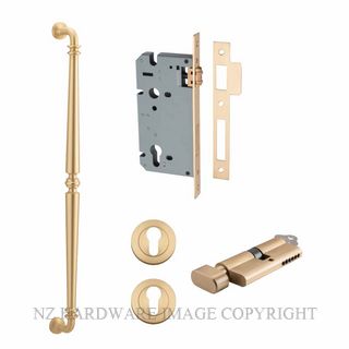 IVER 17102KENTR60KT SARLAT PULL HANDLE KEY-TURN ENTRANCE LOCK KITSET BRUSHED GOLD PVD