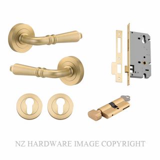 IVER 16260KENTR60KT SARLAT ROUND ROSE KEY-TURN ENTRANCE LOCK KITSET BRUSHED GOLD PVD