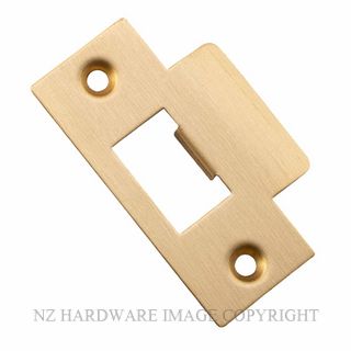 IVER 20496 TUBULAR LATCH T STRIKE PLATE BRUSHED BRASS