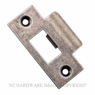 IVER 20497 TUBULAR LATCH T STRIKE PLATE DISTRESSED NICKEL