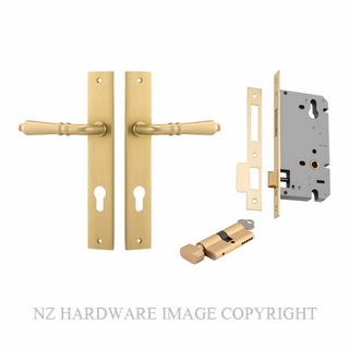 IVER 16200KENTR60KT SARLAT RECTANGULAR KEY-TURN ENTRANCE LOCK KITSET BRUSHED GOLD PVD