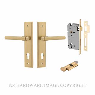 IVER 16402KENTR60KT HELSINKI STEPPED KEY-TURN ENTRANCE LOCK KITSET BRUSHED GOLD PVD