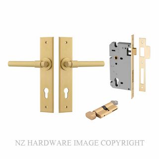 IVER 16404KENTR60KT HELSINKI CHAMFERED KEY-TURN ENTRANCE LOCK KITSET BRUSHED GOLD PVD