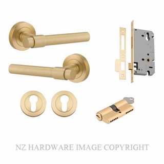 IVER 16626KENTR60KK HELSINKI ROUND ROSE KEY-KEY ENTRANCE LOCK KITSET BRUSHED GOLD PVD