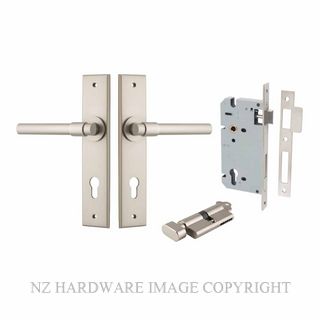 IVER 14904KENTR60KT HELSINKI CHAMFERED KEY-TURN ENTRANCE LOCK KITSET SATIN NICKEL