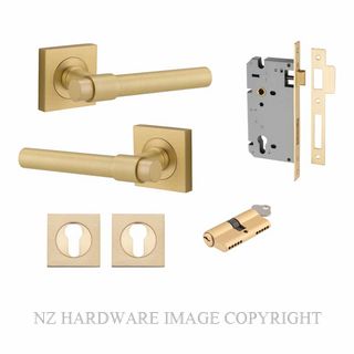IVER 16204KENTR60KK HELSINKI SQUARE ROSE KEY-KEY ENTRANCE LOCK KITSET BRUSHED GOLD PVD