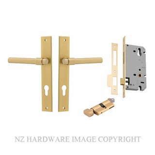IVER 16396KENTR60KT HELSINKI RECTANGULAR KEY-TURN ENTRANCE LOCK KITSET BRUSHED GOLD PVD