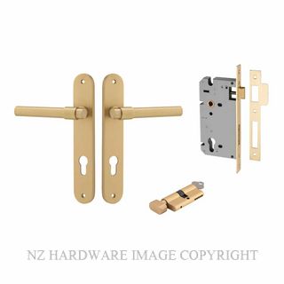 IVER 16400KENTR60KT HELSINKI OVAL KEY-TURN ENTRANCE LOCK KITSET BRUSHED GOLD PVD