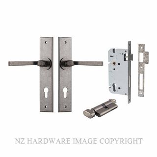 IVER 13788KENTR60KT ANNECY CHAMFERED KEY-TURN ENTRANCE LOCK KITSET DISTRESSED NICKEL