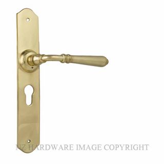 TRADCO 21353E UPB REIMS EURO E48 LOCK HANDLES UNLACQUERED POLISHED BRASS
