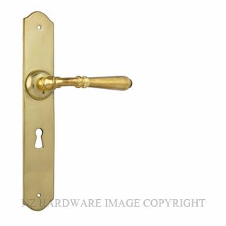 TRADCO 21354 UPB REIMS LOCK HANDLES UNLACQUERED POLISHED BRASS