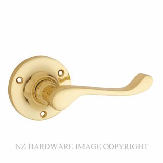 TRADCO 21350 VICTORIAN LEVER ON ROSE UNLACQUERED POLISHED BRASS
