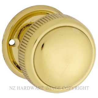 TRADCO 21371 PB MORTICE KNOB MILLED EDGE 52MM UNLACQUERED POLISHED BRASS