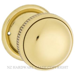 TRADCO 21370 PB MORTICE KNOB MILLED EDGE 45MM UNLACQUERED POLISHED BRASS