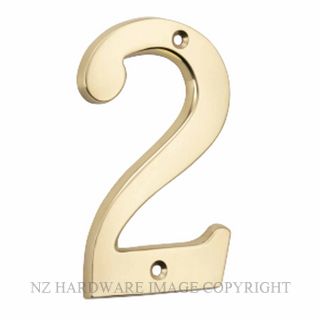 TRADCO 0612 NUMERAL 2 107MM POLISHED BRASS
