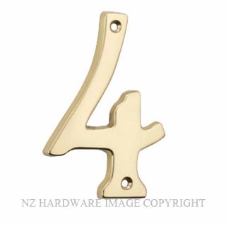 TRADCO 0614 NUMERAL 4 106MM POLISHED BRASS