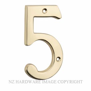 TRADCO 0615 NUMERAL 5 107MM POLISHED BRASS