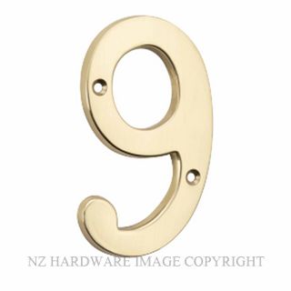 TRADCO 0619 NUMERAL 9 107MM POLISHED BRASS
