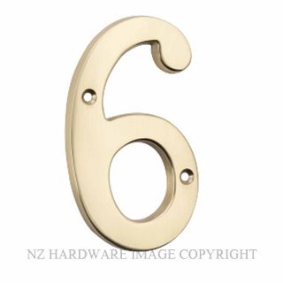 TRADCO 0616 NUMERAL 6 107MM POLISHED BRASS