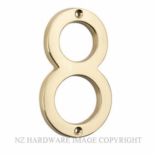 TRADCO 0618 NUMERAL 8 104MM POLISHED BRASS
