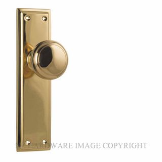 TRADCO MILTON 21362-21363 KNOB ON PLATE UNLACQUERED POLISHED BRASS