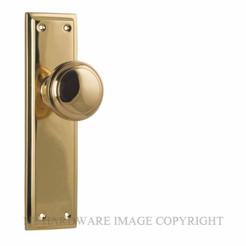 TRADCO MILTON 21362-21363 KNOB ON PLATE UNLACQUERED POLISHED BRASS