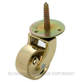 TRADCO 3523 PB SCREW PLATE CASTOR 38MM POLISHED BRASS