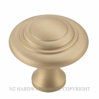 TRADCO 21392 DOMED CUPBOARD KNOB 32MM UNLACQUERED SATIN BRASS