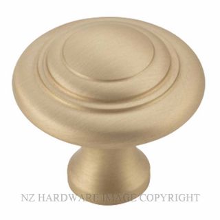 TRADCO 21393 DOMED CUPBOARD KNOB 38MM UNLACQUERED SATIN BRASS