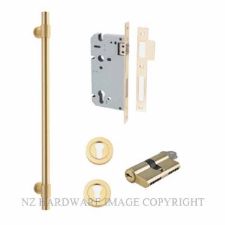 IVER 17147KENTR60KK HELSINKI PULL HANDLE KEY-KEY ENTRANCE LOCK KITSET BRUSHED GOLD PVD