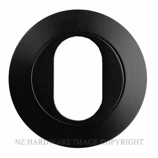 MILES NELSON MNCR53CE-BLK ROUND ROSE OVAL CYLINDER ESCUTCHEON (WIDE) MATT BLACK