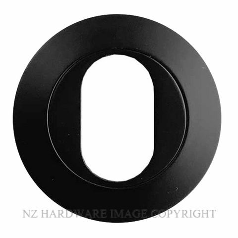 MILES NELSON MNCR53CE-BLK ROUND ROSE OVAL CYLINDER ESCUTCHEON (WIDE) MATT BLACK