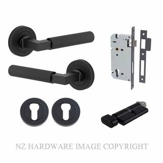 IVER 0353KENTR60KT BRUNSWICK ROUND ROSE KEY-TURN ENTRANCE LOCK KITSET MATT BLACK
