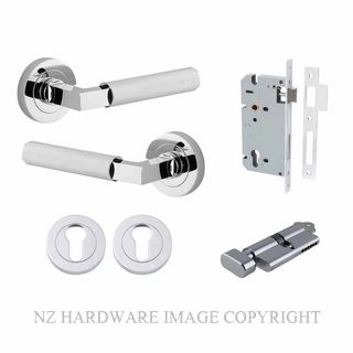 IVER 0354KENTR60KT BRUNSWICK ROUND ROSE KEY-TURN ENTRANCE LOCK KITSET CHROME PLATE