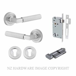 IVER 0355KENTR60KT BRUNSWICK ROUND ROSE KEY-TURN ENTRANCE LOCK KITSET BRUSHED CHROME