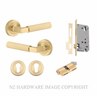 IVER 16261KENTR60KK BRUNSWICK ROUND ROSE KEY-KEY ENTRANCE LOCK KITSET BRUSHED GOLD PVD