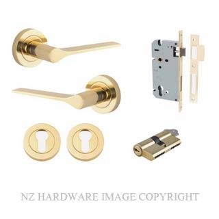 IVER 0360KENTR60KK COMO ROUND ROSE KEY-KEY ENTRANCE LOCK KITSET POLISHED BRASS