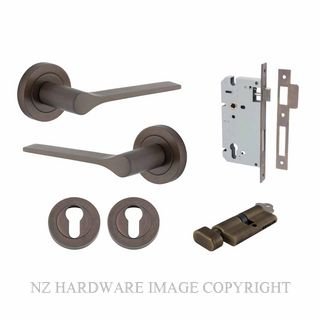 IVER 0361KENTR60KT COMO ROUND ROSE KEY-TURN ENTRANCE LOCK KITSET SIGNATURE BRASS