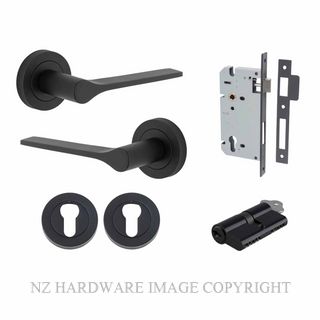 IVER 0363KENTR60KK COMO ROUND ROSE KEY-KEY ENTRANCE LOCK KITSET MATT BLACK