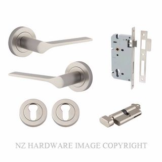IVER 0369KENTR60KT COMO ROUND ROSE KEY-TURN ENTRANCE LOCK KITSET SATIN NICKEL