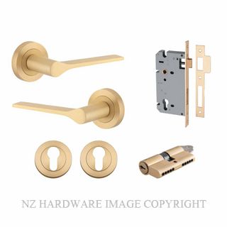 IVER 0455KENTR60KK COMO ROUND ROSE KEY-KEY ENTRANCE LOCK KITSET BRUSHED BRASS