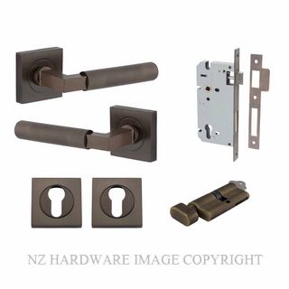 IVER 0421KENTR60KT BRUNSWICK SQUARE ROSE KEY-TURN ENTRANCE LOCK KITSET SIGNATURE BRASS