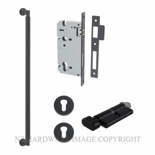 IVER 0473KENTR60KT BRUNSWICK PULL HANDLE LOCK KIT KEY & TURN MATT BLACK