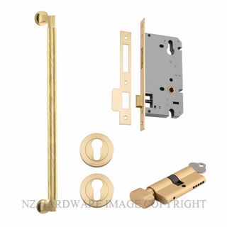 IVER 17155KENTR60KT BRUNSWICK PULL HANDLE KEY-TURN ENTRANCE LOCK KITSET BRUSHED GOLD PVD