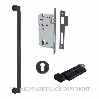 IVER 9433KENTR60KT BRUNSWICK PULL HANDLE LOCK KIT KEY & TURN MATT BLACK
