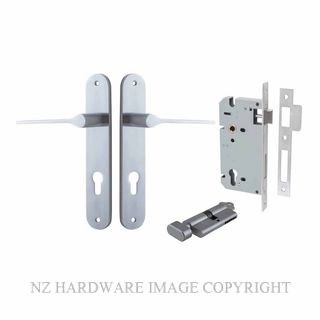 IVER 12270KENTR60KT COMO OVAL KEY-TURN ENTRANCE LOCK KITSET BRUSHED CHROME