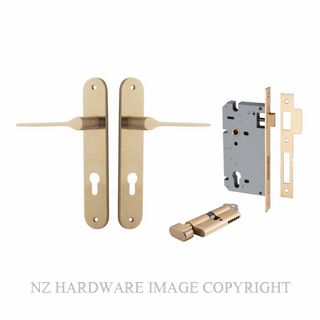 IVER 15270KENTR60KT COMO OVAL KEY-TURN ENTRANCE LOCK KITSET BRUSHED BRASS